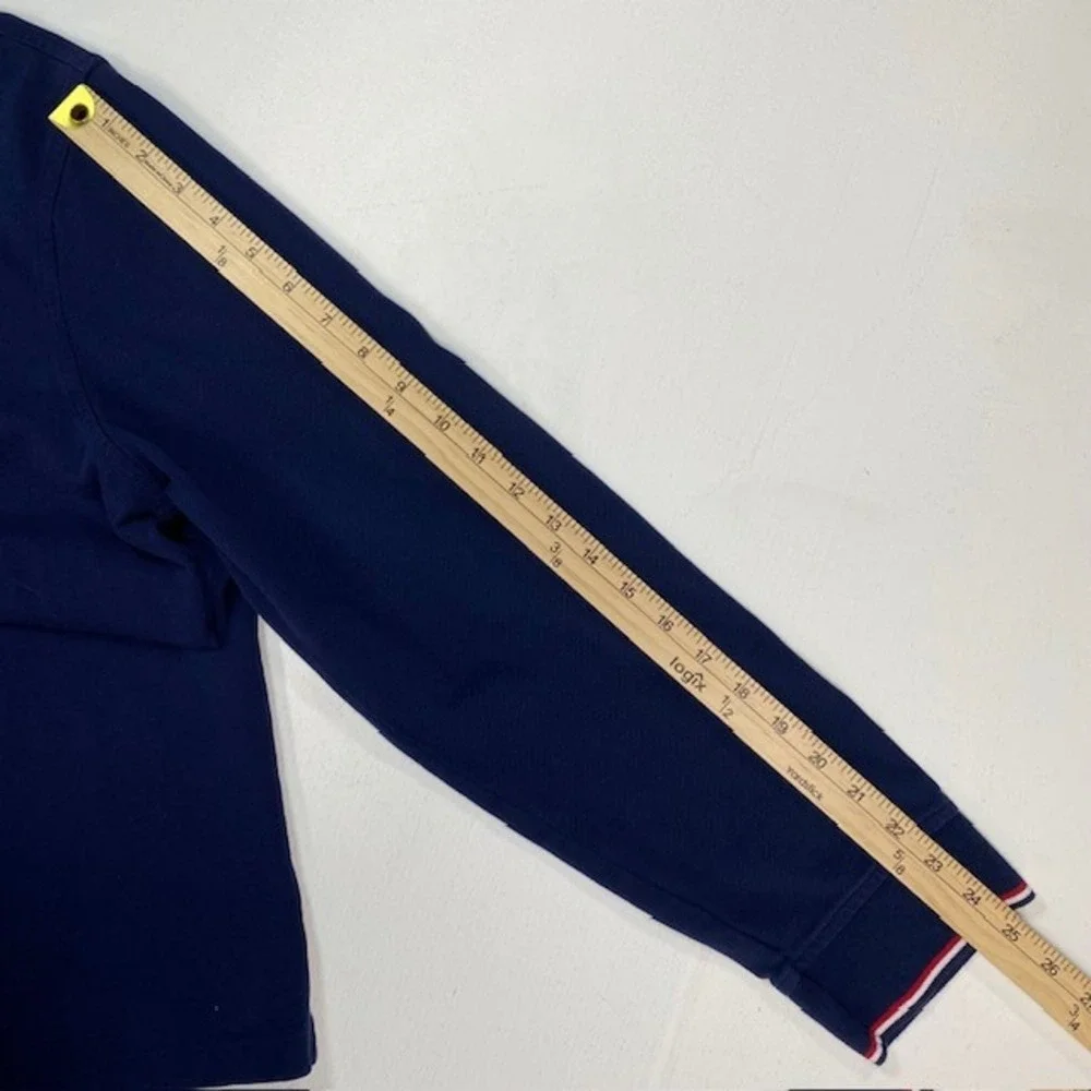 Polo Ralph Lauren Mens XXL Navy Blue Big Pony Long Sleeve Polo Tipped Trim - Picture 7 of 10